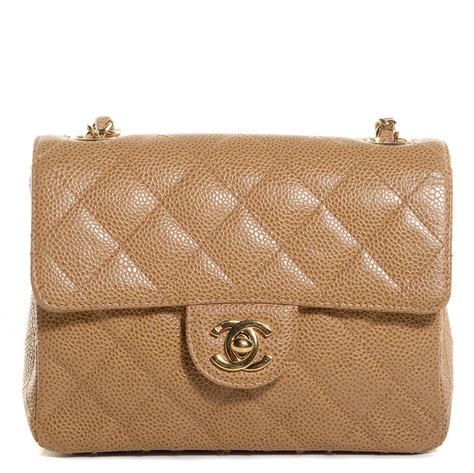 chanel mini square caviar beige|Mini Bags .